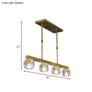 Modern gold faceted crystal island pendant light for kitchen dining room