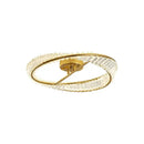 Modern gold faceted crystal rings led ceiling light living room