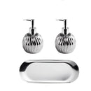Modern gold faceted glass liquid soap dispenser set bathroom decor