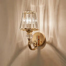 Modern gold faceted glass shade wall lamp living room sconce
