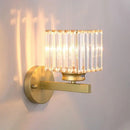 Modern gold faceted glass shade wall lamp living room sconce