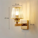 Modern gold faceted glass shade wall lamp living room sconce