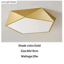 DecorBites™ Modern Light Fixtures Ceiling Of Equilateral Indoor Lighting Gold Lampshade For Living Room Bedroom Lamp Ceiling Lamp Fixtures