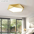DecorBites™ Modern Light Fixtures Ceiling Of Equilateral Indoor Lighting Gold Lampshade For Living Room Bedroom Lamp Ceiling Lamp Fixtures