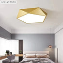 DecorBites™ Modern Light Fixtures Ceiling Of Equilateral Indoor Lighting Gold Lampshade For Living Room Bedroom Lamp Ceiling Lamp Fixtures