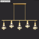 Modern gold finish crystal pendant light fixture kitchen island
