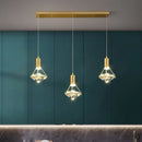 Modern gold finish crystal pendant light fixture kitchen island