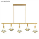 Modern gold finish crystal pendant light fixture kitchen island