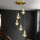 Modern gold finish crystal pendant light fixture kitchen island