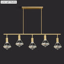 Modern gold finish crystal pendant light fixture kitchen island