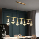 Modern gold finish crystal pendant light fixture kitchen island