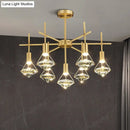 Modern gold finish crystal pendant light fixture kitchen island