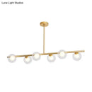 Modern gold finish linear pendant light kitchen clear glass globes