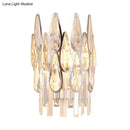 Modern gold finish teardrop crystal wall lamp bedroom sconce