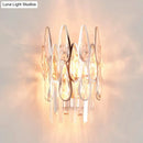 Modern gold finish teardrop crystal wall lamp bedroom sconce