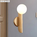 DecorBites™ Modern Gold Finish Corner Wall Sconce with Ball Milky Glass Shade - 1 Light