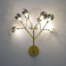 Modern gold firefly tree branch led wall light bedroom