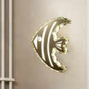 Modern gold fish wall sconce with crystal shade – bedroom light