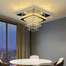 Modern gold five ring crystal ceiling chandelier dining room light