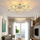 Modern gold five ring crystal ceiling chandelier dining room light