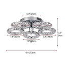 Modern gold five ring crystal ceiling chandelier dining room light