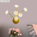 Modern gold floral bedside wall mount lamp bedroom light fixture