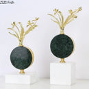 Modern gold flower crystal sculpture desk decoration bedroom craft