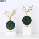 Modern gold flower crystal sculpture desk decoration bedroom craft