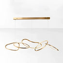 Modern gold flowing ring led decorbites elegant chandelier dining bar