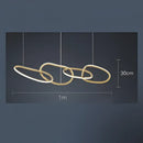 Modern gold flowing ring led decorbites elegant chandelier dining bar