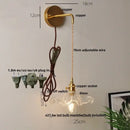 Modern gold fluted clear glass led wall light bedroom sconce