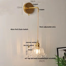 Modern gold fluted clear glass led wall light bedroom sconce