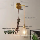 Modern gold fluted clear glass led wall light bedroom sconce