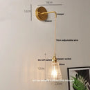 Modern gold fluted clear glass led wall light bedroom sconce