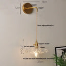 Modern gold fluted clear glass led wall light bedroom sconce