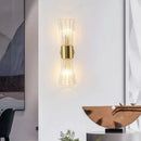 Modern gold fluted crystal wall sconce living room lighting