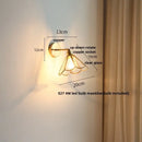 Modern gold fluted glass led wall lights bedroom sconce with chain