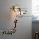 Modern gold fluted glass led wall lights bedroom sconce with chain