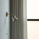 Modern gold fluted glass led wall lights bedroom sconce with chain