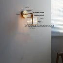 Modern gold fluted glass led wall lights bedroom sconce with chain