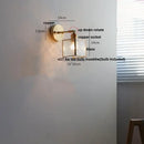 Modern gold fluted glass led wall lights bedroom sconce with chain