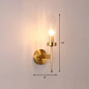 Modern gold fluted glass wall lamp living room sconce 110v 240v