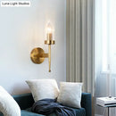 Modern gold fluted glass wall lamp living room sconce 110v 240v