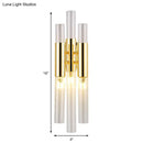 Modern gold frosted glass flute wall sconce living room light