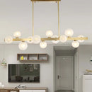 Modern gold frosted glass globe pendant light dining room island