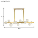 Modern gold frosted glass globe pendant light dining room island