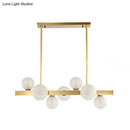 Modern gold frosted glass globe pendant light dining room island