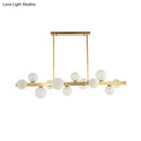 Modern gold frosted glass globe pendant light dining room island