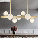 Modern gold frosted glass globe pendant light dining room island