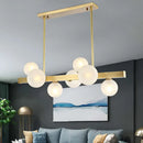 Modern gold frosted glass globe pendant light dining room island